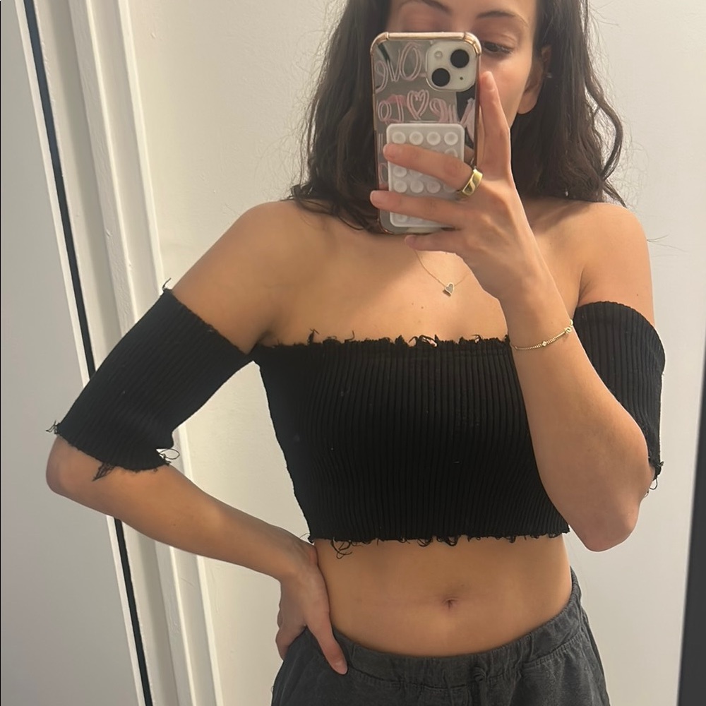 Forever 21 Black Ribbed Knit Top